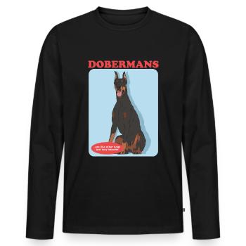 Doberman Dog Dog Owner Gift - Men's Premium Organic Long Sleeve Shirt - black - Front - Nico (187cm)