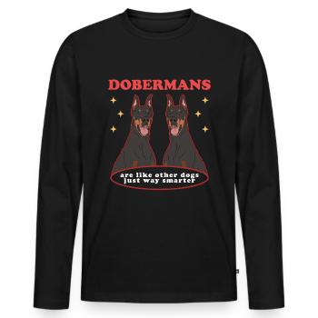 Chiens Doberman | Cadeau du propriétaire de chien - T-shirt manches longues Premium bio Homme - noir - Devant - Nico (187cm)