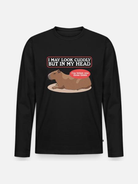 Capybara Capybara Capybaras Gift - Men's Premium Organic Long Sleeve Shirt - black