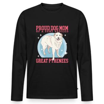 Chien de montagne des Pyrénées Maman Chien Propriétaire Cadeau - T-shirt manches longues Premium bio Homme - noir - Devant - Nico (187cm)