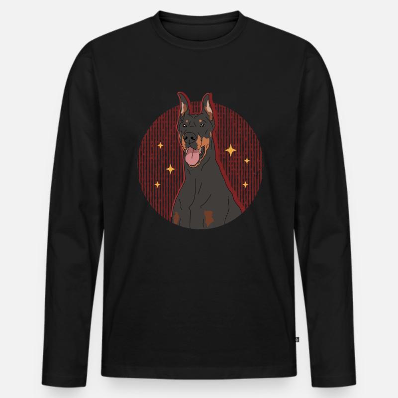 Dobermann Hundebesitzer Hunde Geschenk - Männer Premium Bio Langarmshirt - Schwarz