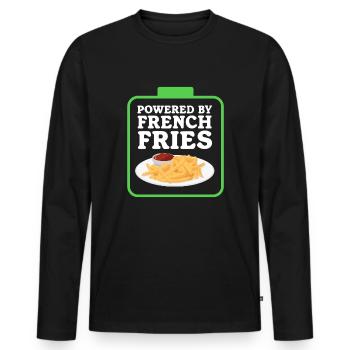 French fries fast food fries fast food gift - Men's Premium Organic Long Sleeve Shirt - black - Front - Nico (187cm)
