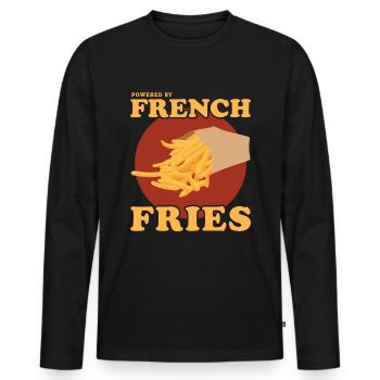 French fries fries fast food fast food gift - Men's Premium Organic Long Sleeve Shirt - black - Front - Nico (187cm)