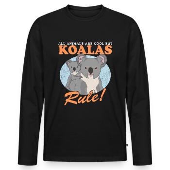 Koala Koala Ours Koala Ours Koala Koalas Cadeau - T-shirt manches longues Premium bio Homme - noir - Devant - Nico (187cm)