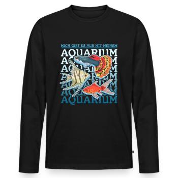 Aquarium Aquarist Aquaristics Ornamental Fish Gift - Men's Premium Organic Long Sleeve Shirt - black - Front - Nico (187cm)