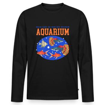 Aquarium Aquaristics Aquarist Ornamental Fish Gift - Men's Premium Organic Long Sleeve Shirt - black - Front - Nico (187cm)
