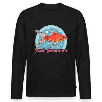 Aquariophiles d’aquarium | Cadeau de grand-mère aquatique - T-shirt manches longues Premium bio Homme - noir - Devant - Nico (187cm)