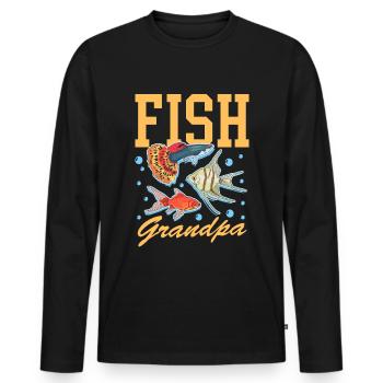 Aquarium Aquariist Aquaristics Grandpa Gift - T-shirt manches longues Premium bio Homme - noir - Devant - Nico (187cm)
