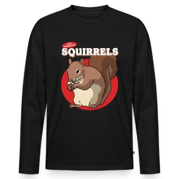 Cute Squirrel Grey Squirrel Squirrel Gift - Men's Premium Organic Long Sleeve Shirt - black - Front - Nico (187cm)