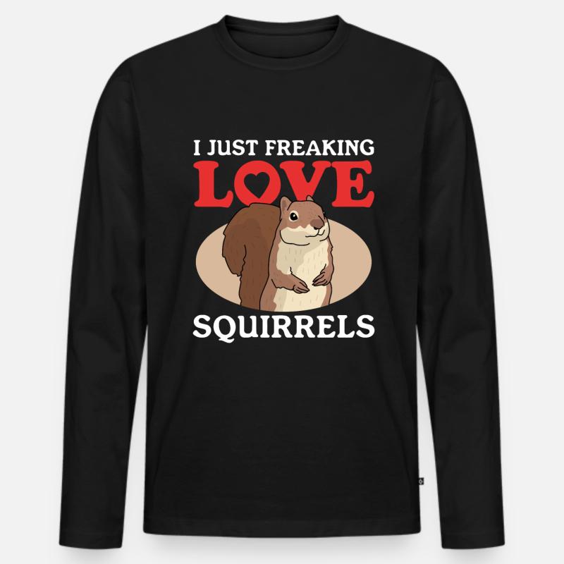 Cute Squirrel Squirrel Gift - Men's Premium Organic Long Sleeve Shirt - black
