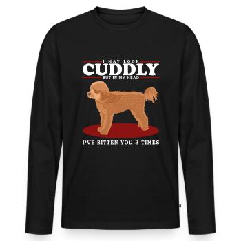 Cavapoo Dog Cavoodle Dog Owner Gift - Men's Premium Organic Long Sleeve Shirt - black - Front - Nico (187cm)