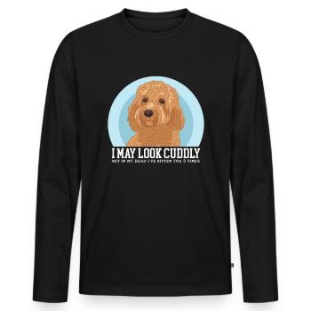 Cavapoo Dogs Cavoodle Dog Owner Gift - Men's Premium Organic Long Sleeve Shirt - black - Front - Nico (187cm)