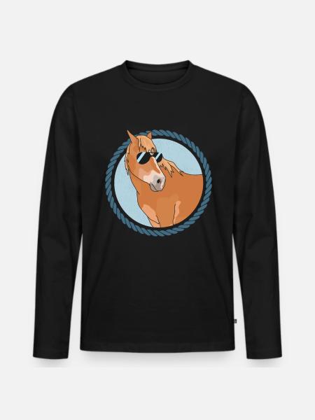 Haflinger Pferde | Haffi Pferdebesitzer Geschenk - Männer Premium Bio Langarmshirt - Schwarz