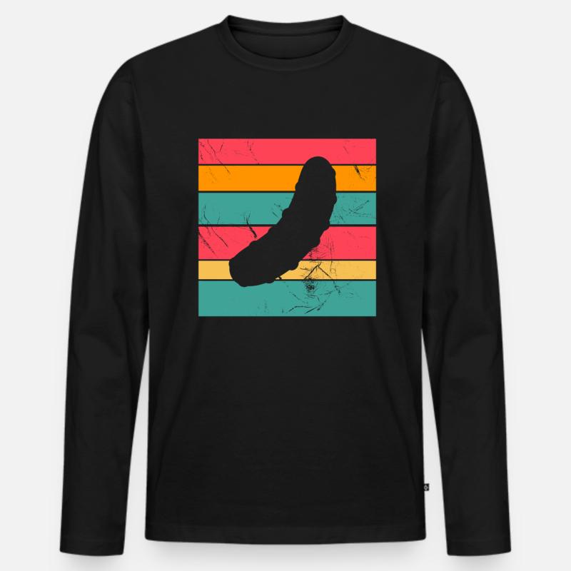 Gurke Gewürzgurke Retro Geschenk - Männer Premium Bio Langarmshirt - Schwarz