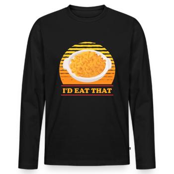 Macaroni and Cheese Mac and Cheese Gift - Men's Premium Organic Long Sleeve Shirt - black - Front - Nico (187cm)