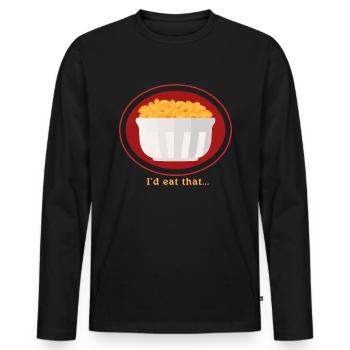 Macaroni with Cheese Mac and Cheese Gift - Men's Premium Organic Long Sleeve Shirt - black - Front - Nico (187cm)