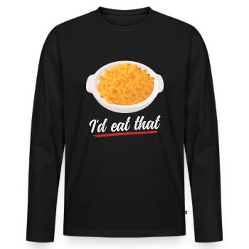 Macaroni and cheese | Mac and Cheese Gift - Men's Premium Organic Long Sleeve Shirt - black - Front - Nico (187cm)