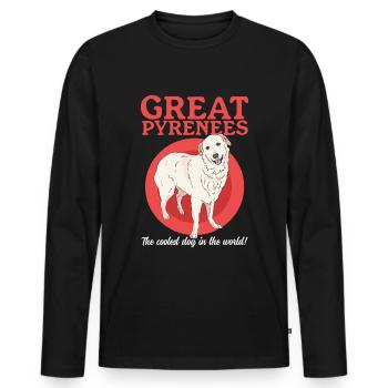 Chien de montagne des Pyrénées Chien Chien Cadeau Propriétaire - T-shirt manches longues Premium bio Homme - noir - Devant - Nico (187cm)