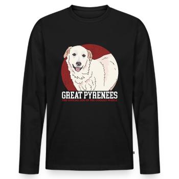 Chiens de montagne des Pyrénées | Cadeau du propriétaire de chien - T-shirt manches longues Premium bio Homme - noir - Devant - Nico (187cm)