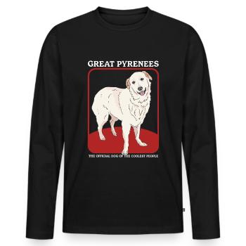 Chien de montagne des Pyrénées | Cadeau du propriétaire de chien - T-shirt manches longues Premium bio Homme - noir - Devant - Nico (187cm)