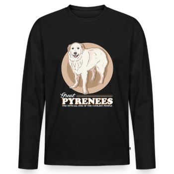 Chien de montagne des Pyrénées Propriétaire de chien Cadeau pour chien - T-shirt manches longues Premium bio Homme - noir - Devant - Nico (187cm)