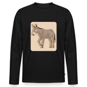 Âne propriétaire âne âne âne cadeau amoureux - T-shirt manches longues Premium bio Homme - noir - Devant - Nico (187cm)