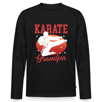 Karate Grandpa Martial Arts Martial Arts Gift - Men's Premium Organic Long Sleeve Shirt - black - Front - Nico (187cm)
