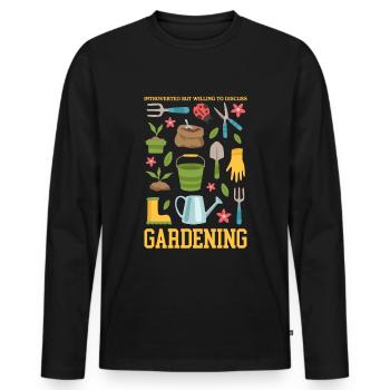 Garden Home Gardener Gardener Gardener Gardening Gift - Men's Premium Organic Long Sleeve Shirt - black - Front - Nico (187cm)