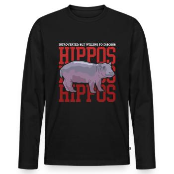 Hippos Baby Hippo Hippo Gift - Men's Premium Organic Long Sleeve Shirt - black - Front - Nico (187cm)