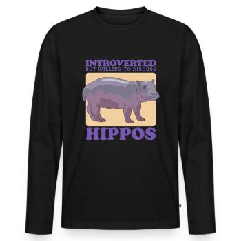 Hippo Baby Hippo Hippos Gift - Men's Premium Organic Long Sleeve Shirt - black - Front - Nico (187cm)