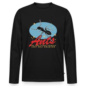 Fourmis Ferme Formicarium Cadeau de fourmi - T-shirt manches longues Premium bio Homme - noir - Devant - Nico (187cm)