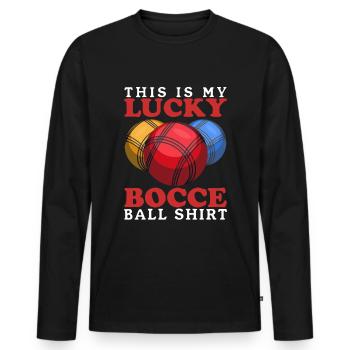 Boccia Bocce Bocciaspieler Boulesport Geschenk - Männer Premium Bio Langarmshirt - Schwarz - Vorne - Nico (187cm)