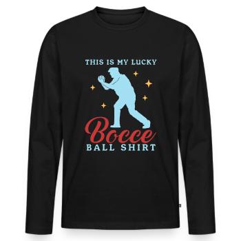 Boccia Boules Bocce Bocce Boccia Joueur Cadeau - T-shirt manches longues Premium bio Homme - noir - Devant - Nico (187cm)