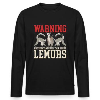 Lemur Ring-tailed lemurs Ringed Tail Lemure Gift - Men's Premium Organic Long Sleeve Shirt - black - Front - Nico (187cm)