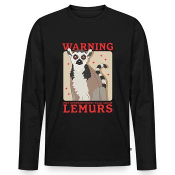 Lemur Katta Lemure Ringelschwanz Lemuren Geschenk - Männer Premium Bio Langarmshirt - Schwarz - Vorne - Nico (187cm)