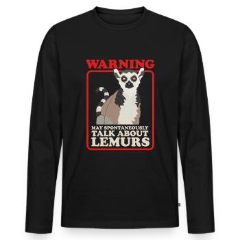 Lemur ring-tailed lemurs lemurs gift - Men's Premium Organic Long Sleeve Shirt - black - Front - Nico (187cm)