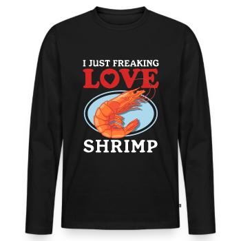 Crabe Crevette Crabe Lover Crabe Cadeau - T-shirt manches longues Premium bio Homme - noir - Devant - Nico (187cm)