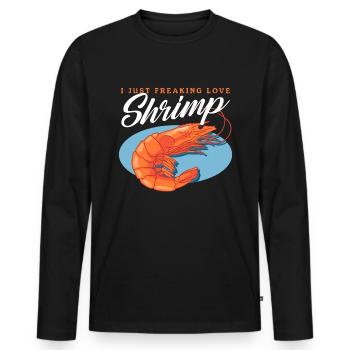 Krabben Krabbenliebhaber Garnelen Krabbe Geschenk - Männer Premium Bio Langarmshirt - Schwarz - Vorne - Nico (187cm)