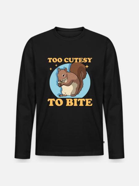 Süßes Eichhörnchen Grauhörnchen Hörnchen Geschenk - Männer Premium Bio Langarmshirt - Schwarz