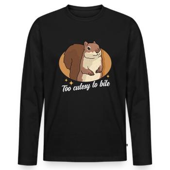 Cute Squirrel Grey Squirrel Squirrel Gift - Men's Premium Organic Long Sleeve Shirt - black - Front - Nico (187cm)