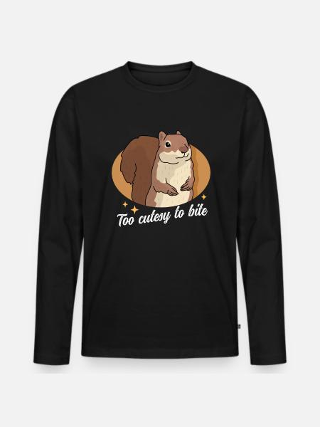 Süße Eichhörnchen Grauhörnchen Hörnchen Geschenk - Männer Premium Bio Langarmshirt - Schwarz