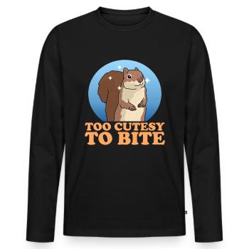 Cute Squirrel Squirrel Gift - Men's Premium Organic Long Sleeve Shirt - black - Front - Nico (187cm)