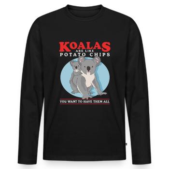 Koala Koalas Koala Bears Koala Bear Cadeau - T-shirt manches longues Premium bio Homme - noir - Devant - Nico (187cm)