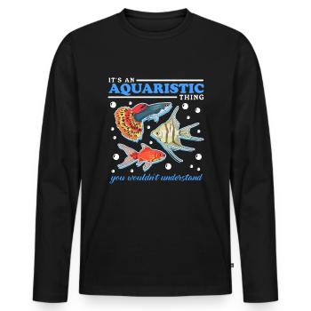 Aquaristics Aquarium Aquarist Ornamental Fish Gift - Men's Premium Organic Long Sleeve Shirt - black - Front - Nico (187cm)