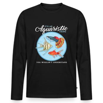 Aquarium Aquaristics Aquarist Ornamental Fish Gift - Men's Premium Organic Long Sleeve Shirt - black - Front - Nico (187cm)
