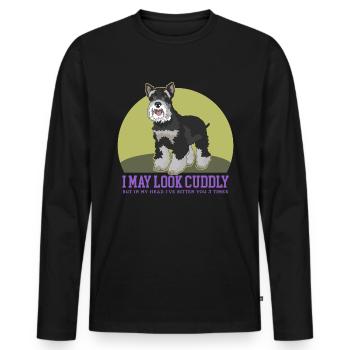 Schnauzer miniature Propriétaire | Cadeau Schnauzer Chien - T-shirt manches longues Premium bio Homme - noir - Devant - Nico (187cm)