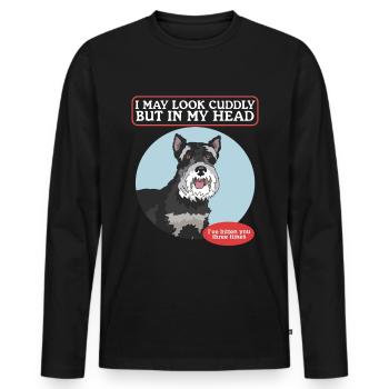 Schnauzer miniature propriétaire Schnauzer chien cadeau - T-shirt manches longues Premium bio Homme - noir - Devant - Nico (187cm)