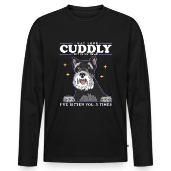 Schnauzer miniature propriétaire Schnauzer chiens cadeau - T-shirt manches longues Premium bio Homme - noir - Devant - Nico (187cm)