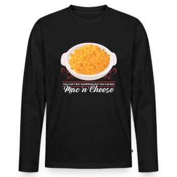 Macaroni and Cheese Mac and Cheese Gift - Men's Premium Organic Long Sleeve Shirt - black - Front - Nico (187cm)