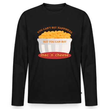 Macaroni au fromage Mac au fromage et cadeau au fromage - T-shirt manches longues Premium bio Homme - noir - Devant - Nico (187cm)